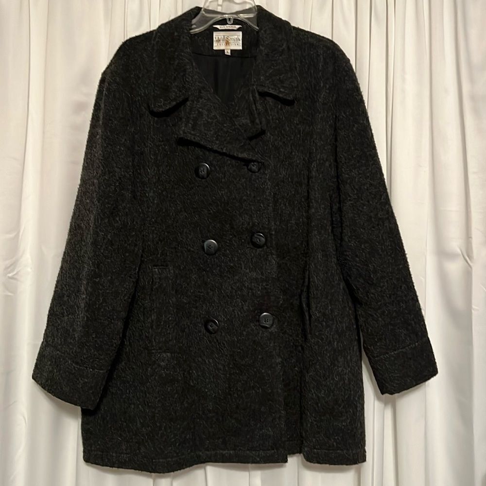 Vintage Charcoal Gray Single Breasted Pea Coat